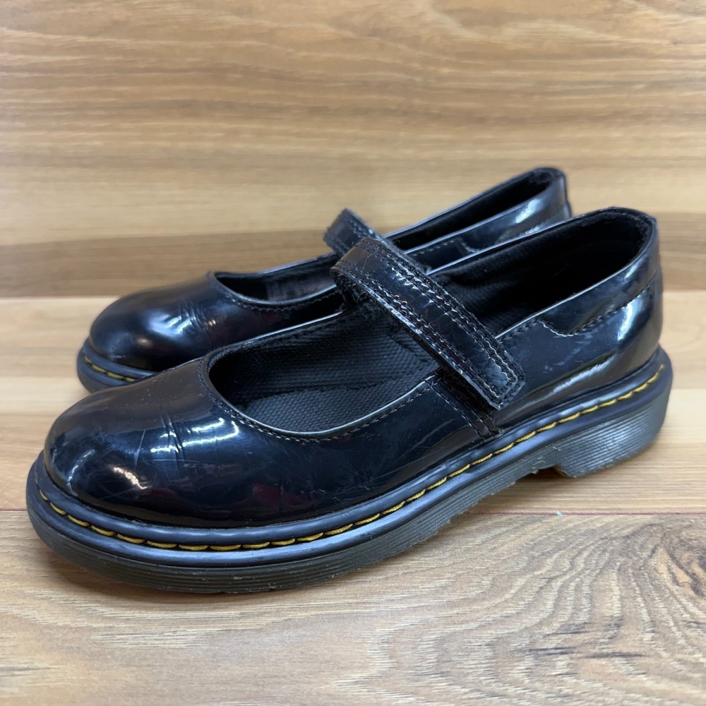 Dr Martens Maccy Mary Janes Girls Size 2 Black Patent Leather Flats